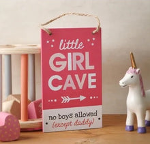 Load image into Gallery viewer, Little Tribe 'Little Girl Cave' Hanging Sign