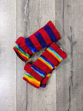 Load image into Gallery viewer, Red Rainbow Wool Hand Warmers
