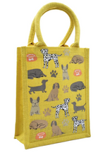 Load image into Gallery viewer, Small Jute shopping bag- Dogs
