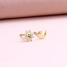 Load image into Gallery viewer, Sun, Moon, Star And Smile Earrings
