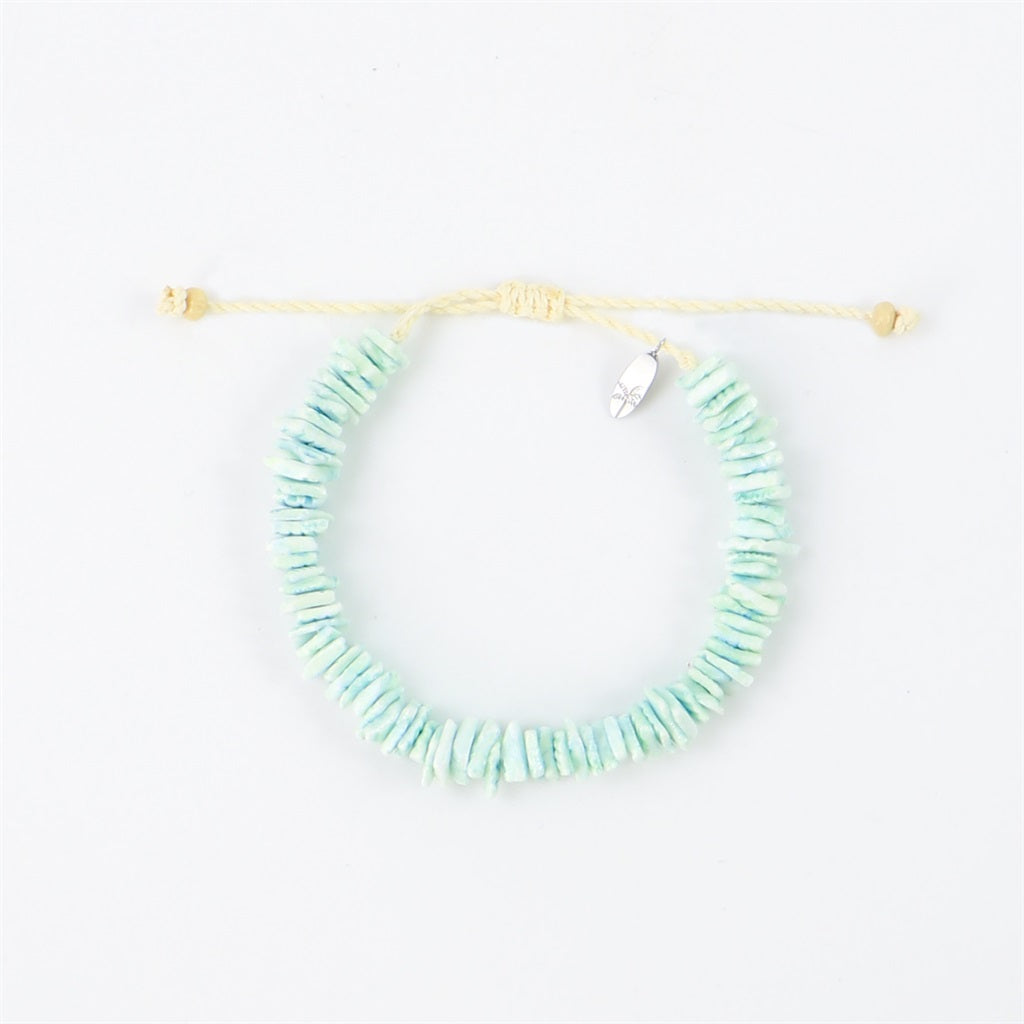 Irregular Shell Bead Bracelet - Light Green