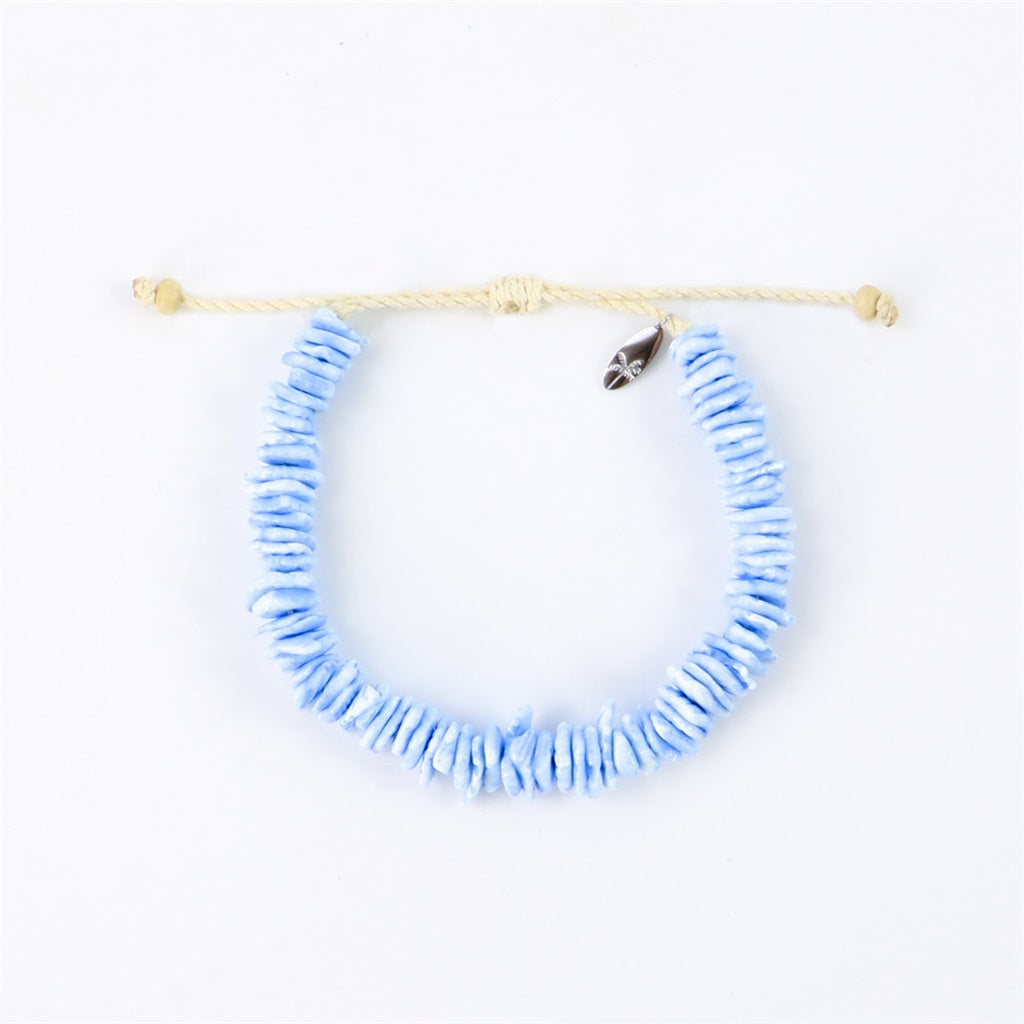 Irregular Shell Bead Bracelet - Blue