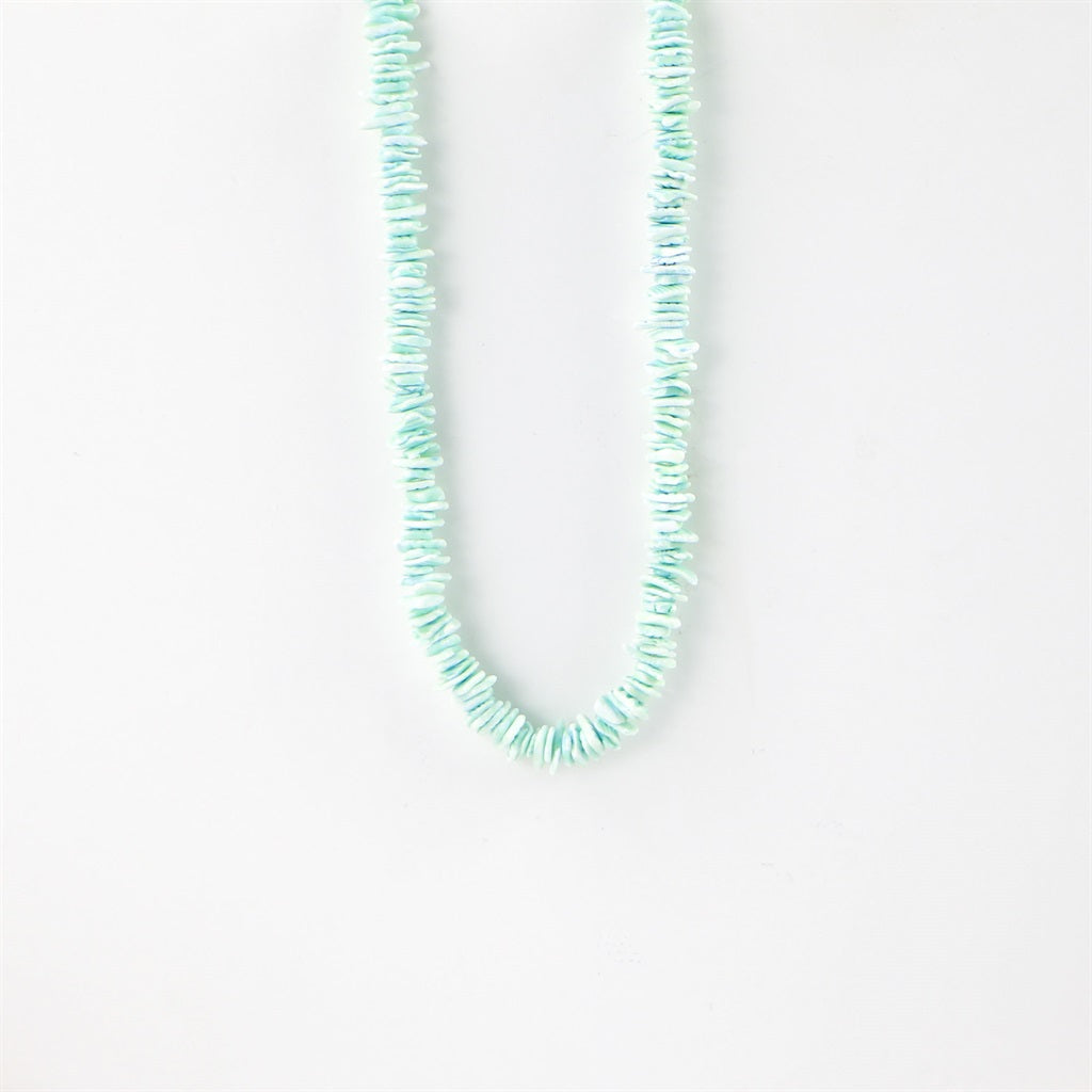 Irregular Shell Bead Necklace - Light Green
