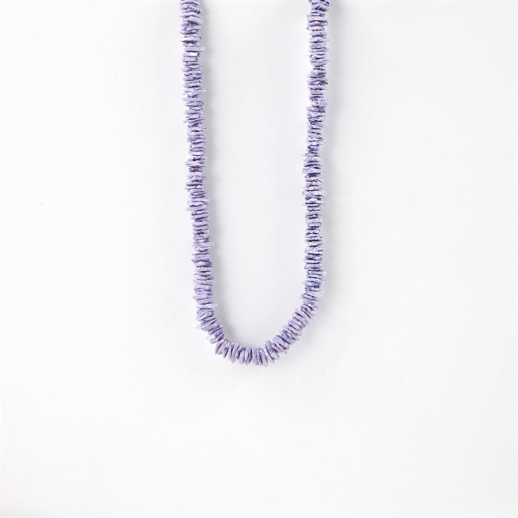 Irregular Shell Bead Necklace - Purple