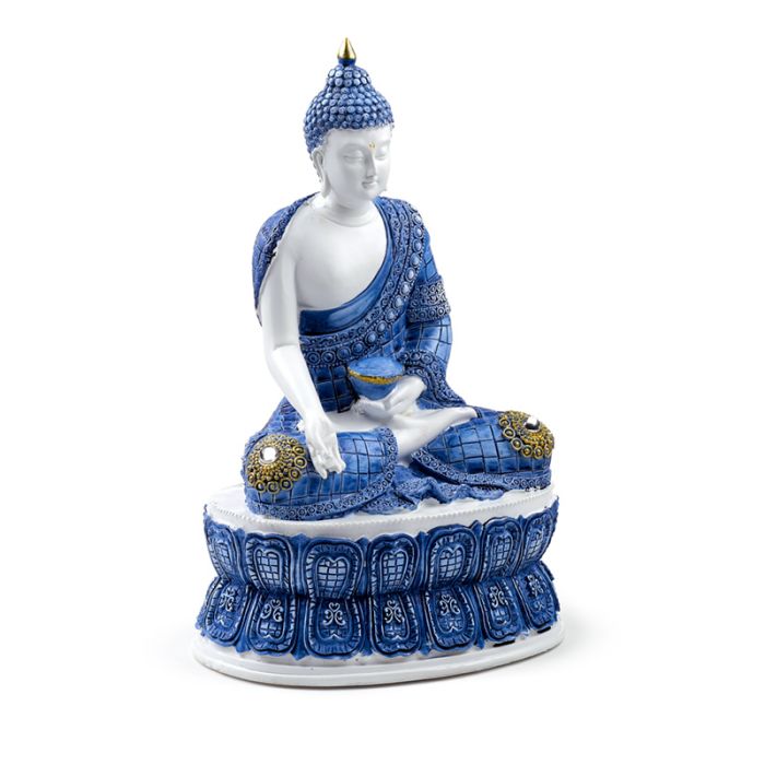 White & Blue Thai Buddha Lotus