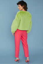 Load image into Gallery viewer, Green Cropped Faux Fur Jacket
