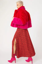 Load image into Gallery viewer, Faux Fur Colour Block Jacket - Red
