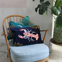 Load image into Gallery viewer, Coral Velvet Lobster Cushion
