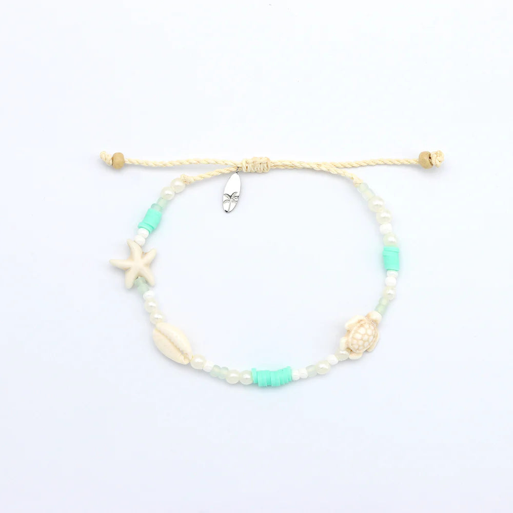 Sagara Hati Beaded Charm Bracelet - Turquoise