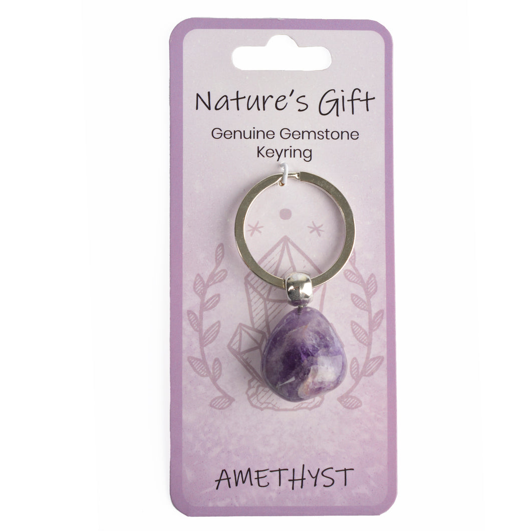 Natures Gift Keyring Amethyst