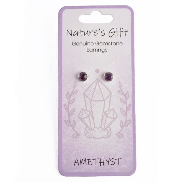 Nature's Gift Stud Earrings Amethyst