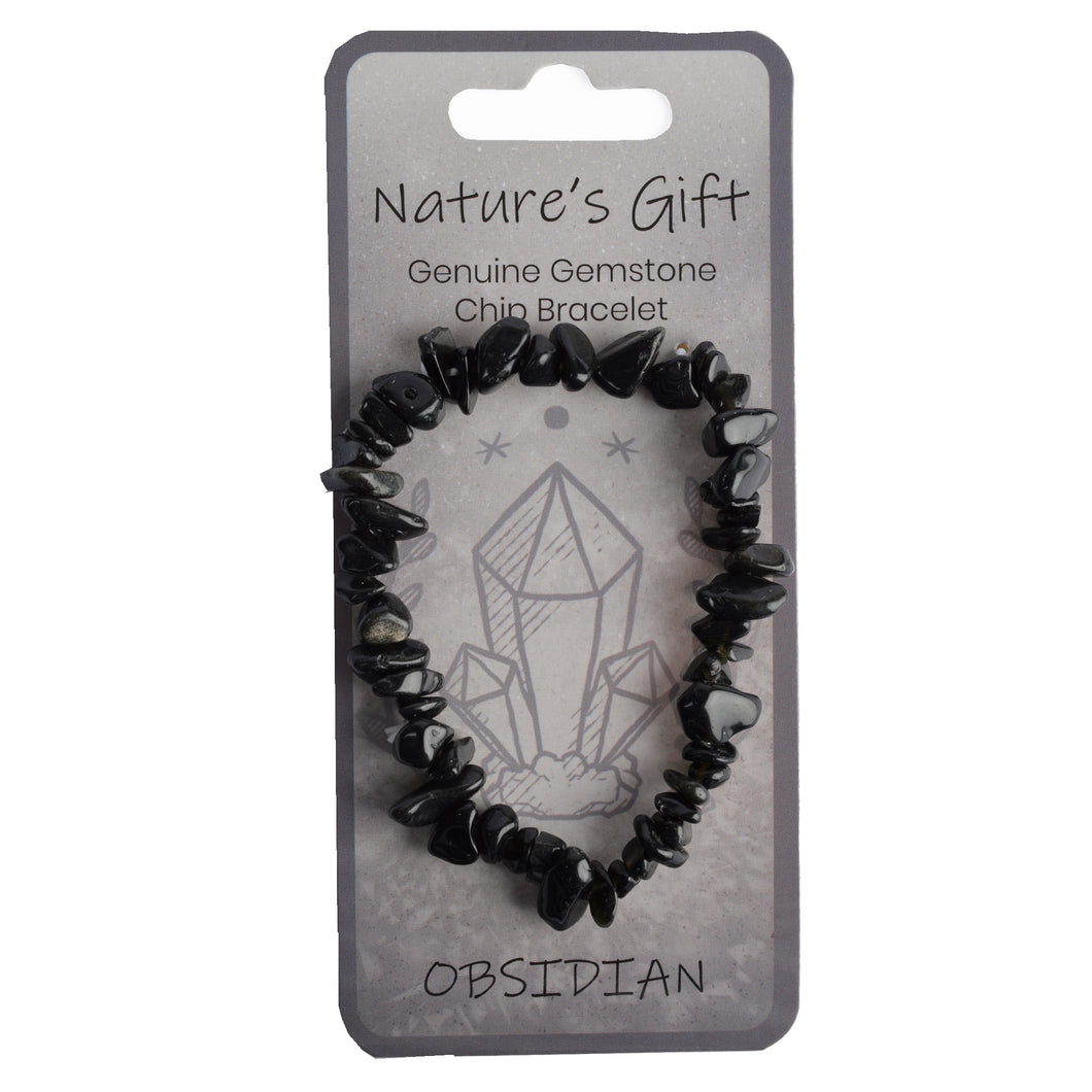 Nature's Gift Chip Bracelet Obsidian