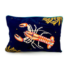 Load image into Gallery viewer, Coral Velvet Lobster Cushion
