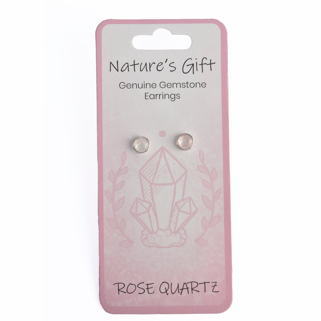 Nature's Gift Stud Earring Rose Quartz