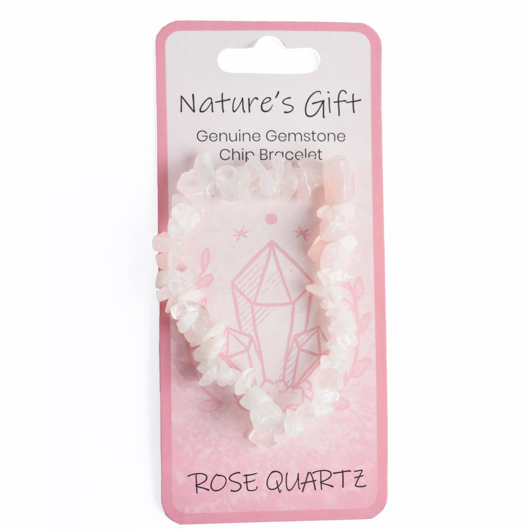 Nature's Gift Chip Bracelet Rose Quartz