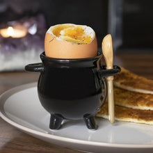 Load image into Gallery viewer, Cauldron Egg Cup with Broom Spoon
