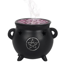 Load image into Gallery viewer, Pentagram Incense Cone Cauldron Burner
