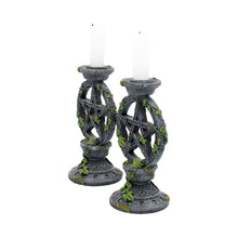 Load image into Gallery viewer, Wiccan Pentagram Candlesticks (Set of 2)
