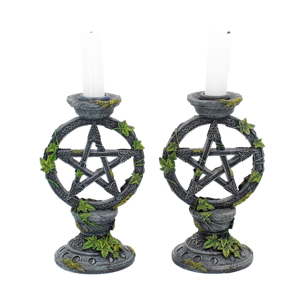 Wiccan Pentagram Candlesticks (Set of 2)